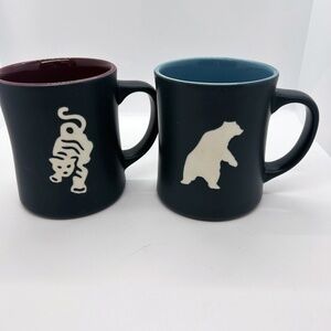 Rare Starbucks 2012 Wildlife Mug Set- Sumatra Tiger and Yukon Bear, Matte finish